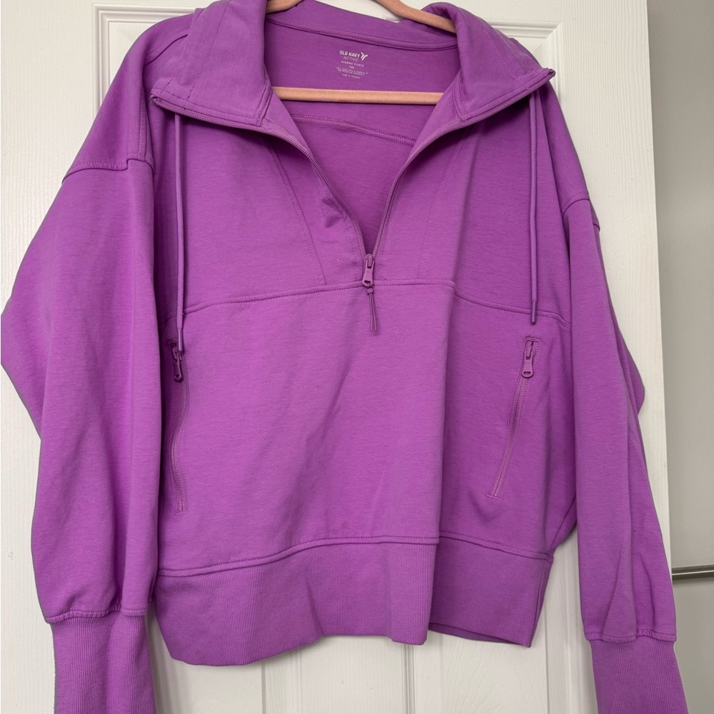 Purple Quarter-Zip Women's Top